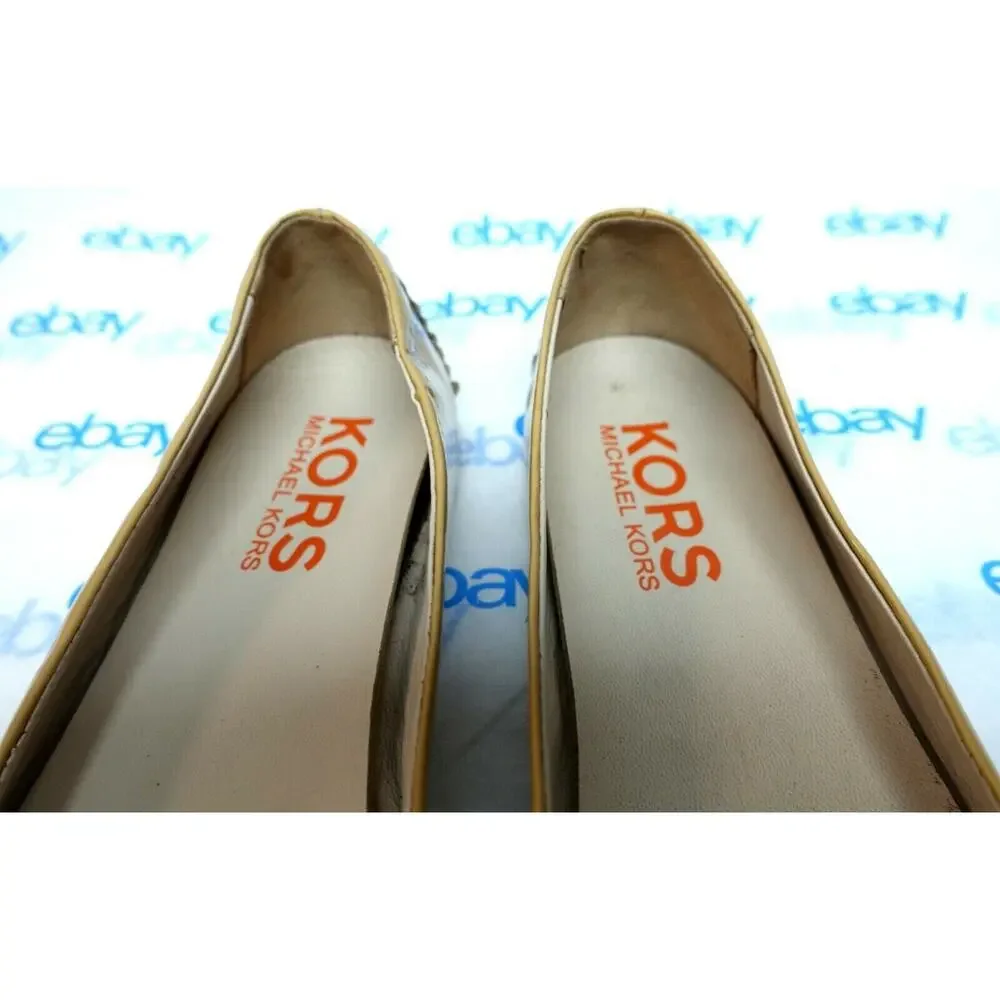 Michael Kors 8.5 M ballet flats comfort shoes tan patent leather